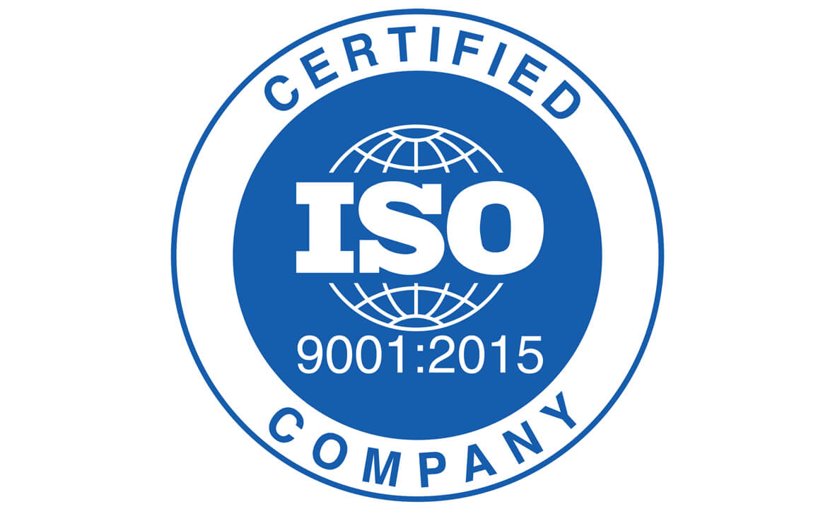 ISO 9001:2015 certification badge